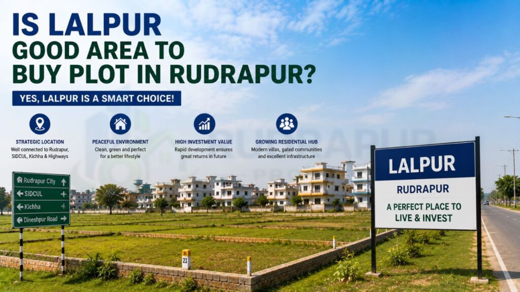 Is Lalpur a good area to buy a plot in Rudrapur showcasing residential plots, strategic location, peaceful surroundings, modern infrastructure, and strong real estate investment potential.
