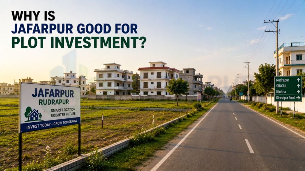 Why Jafarpur is good for plot investment in Rudrapur featuring residential plots, excellent road connectivity, developing infrastructure, and strong long-term real estate investment potential.