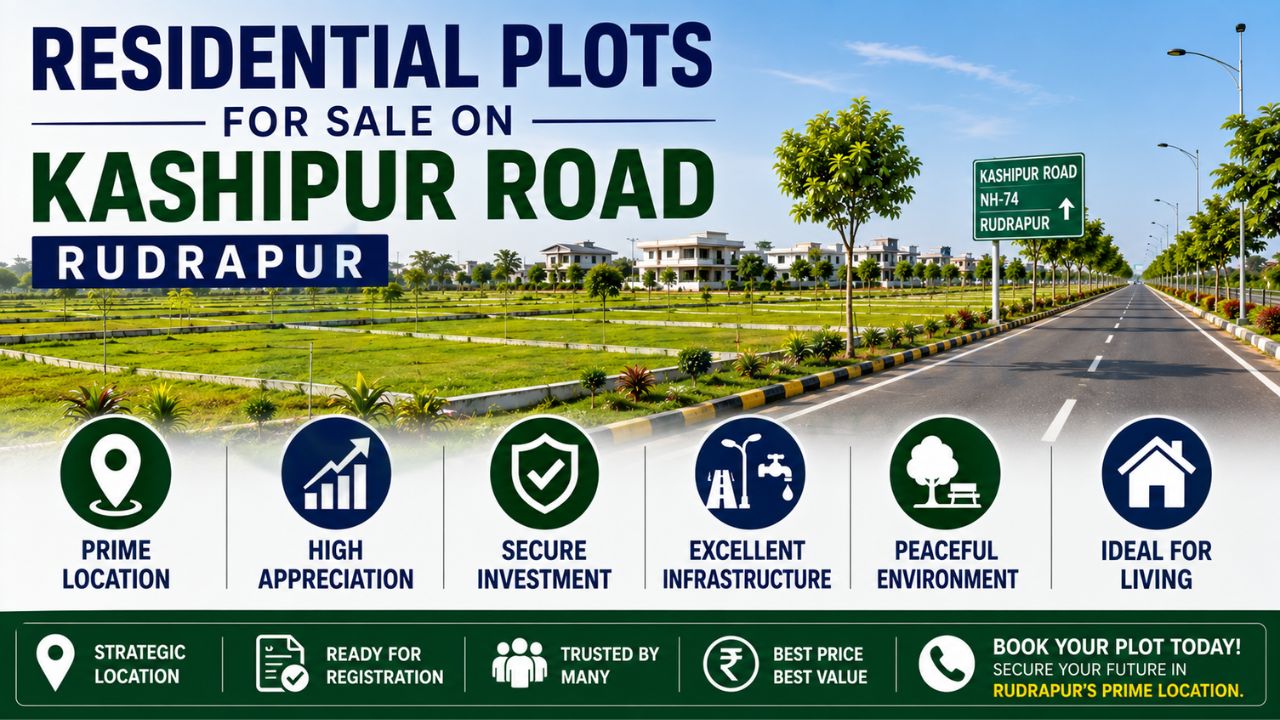 Residential plots for sale on Kashipur Road Rudrapur with prime location, infrastructure, secure investment, peaceful surroundings and residential appeal